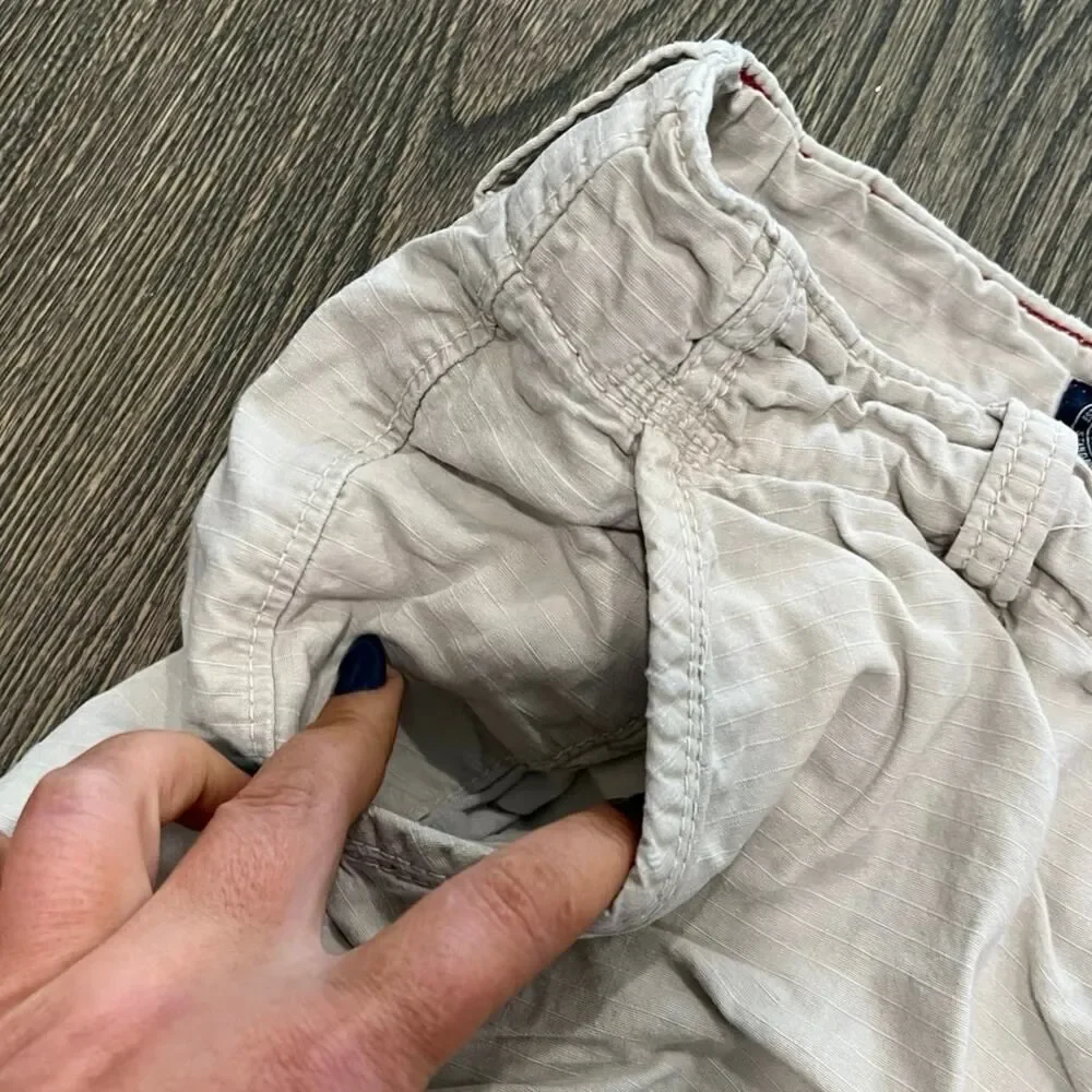 American Eagle Outfitters Mens Cargo Shorts Classic Length Mid Rise Cream Sz 30